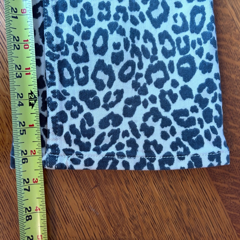 Zara Women's Size 6 Leopard Print Bootcut High Rise Jeans Animal Print Cropped - Picture 14 of 16